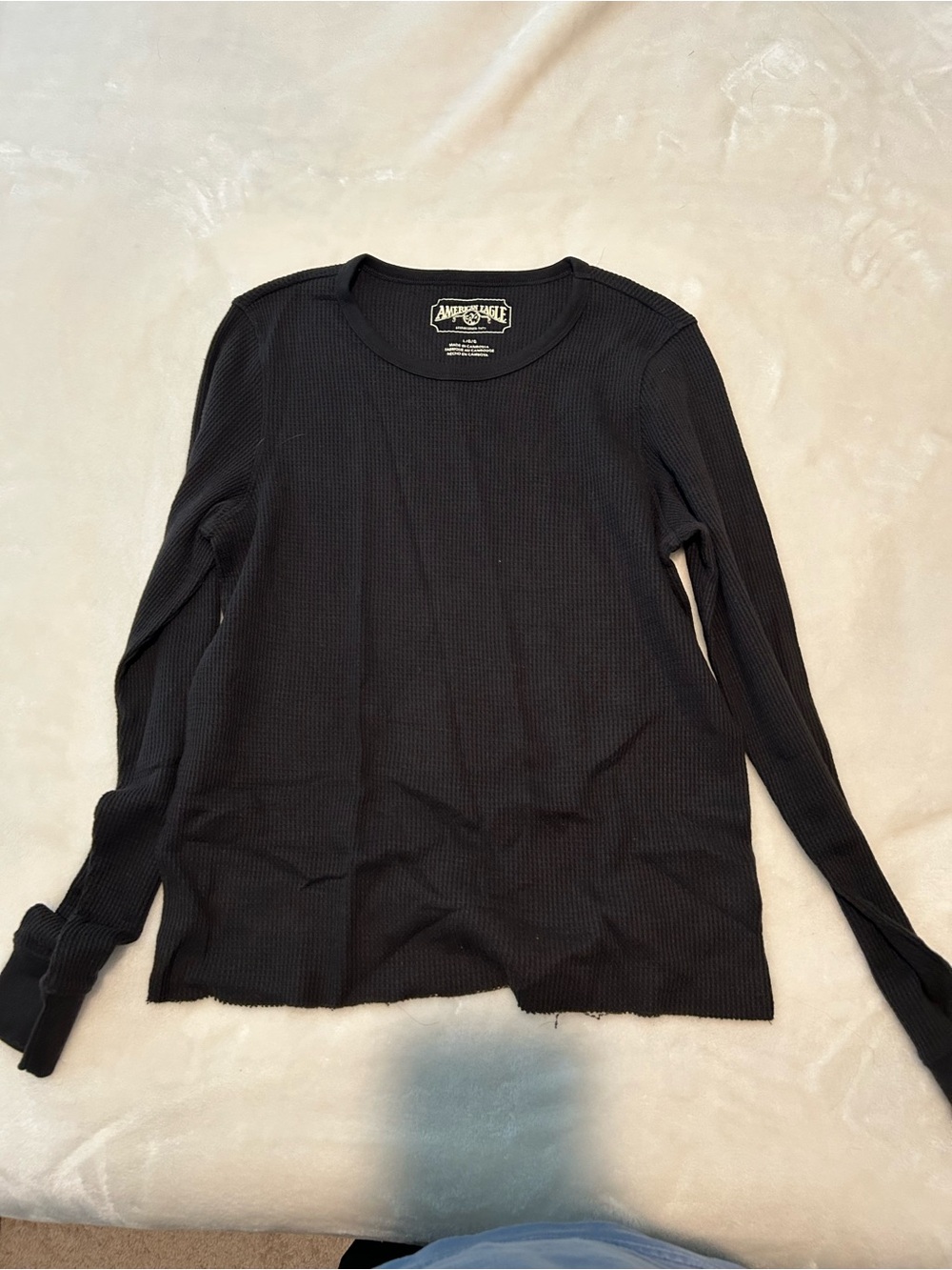 Abercrombie & Fitch Black Ribbed Long-Sleeve Tee